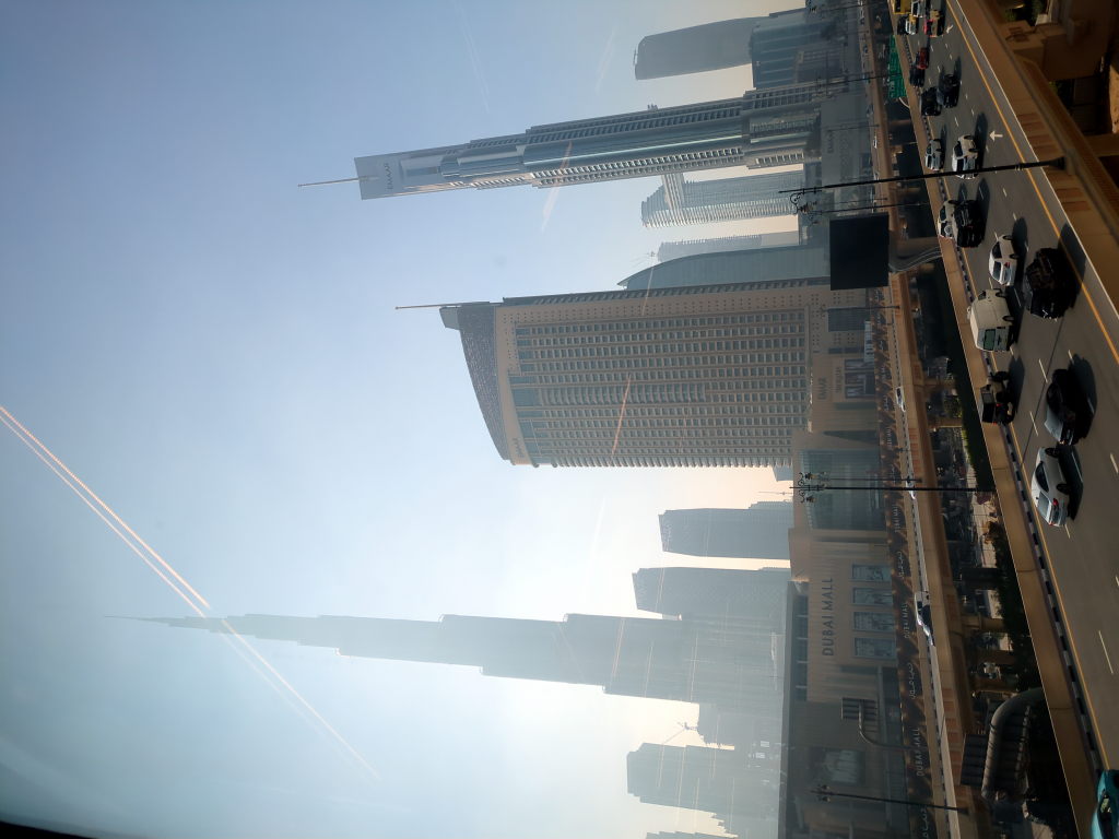 Viewing the Burj Khalifa from the ground inside Dubai Mall